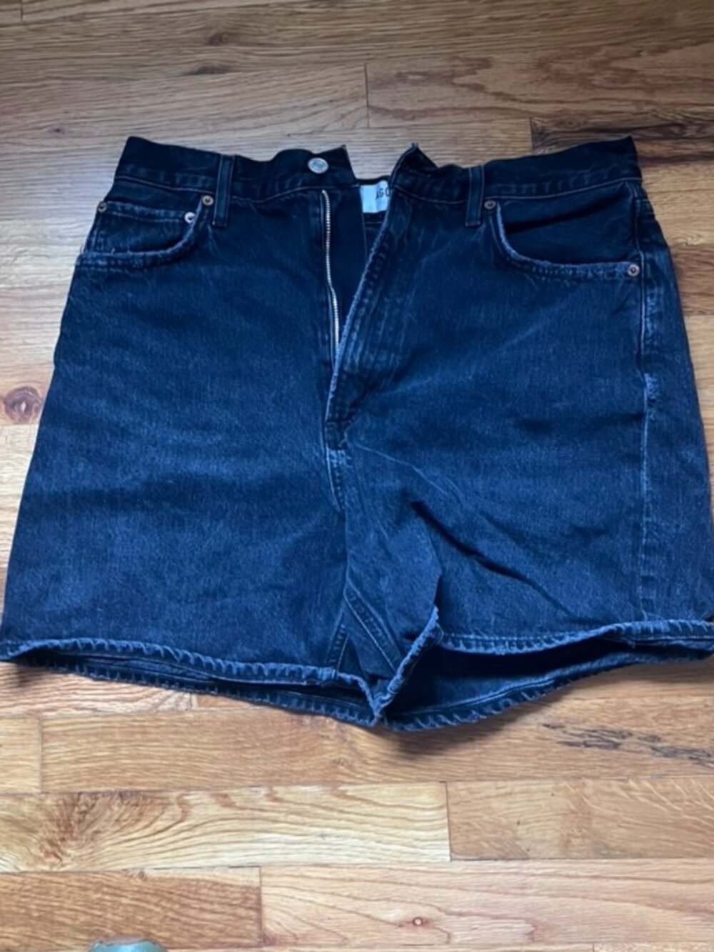 AGOLDE Faded Black Denim Shorts Size 29
